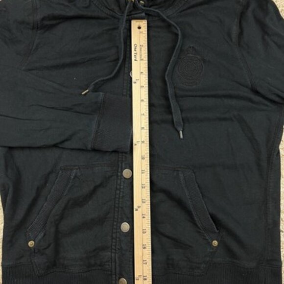 Lauren Ralph Lauren Womens Hooded Button Up Jacket Black Size LARGE Cotton - Picture 5 of 7